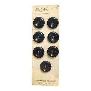 Le Chic 1950's Black Replacement Buttons NWT